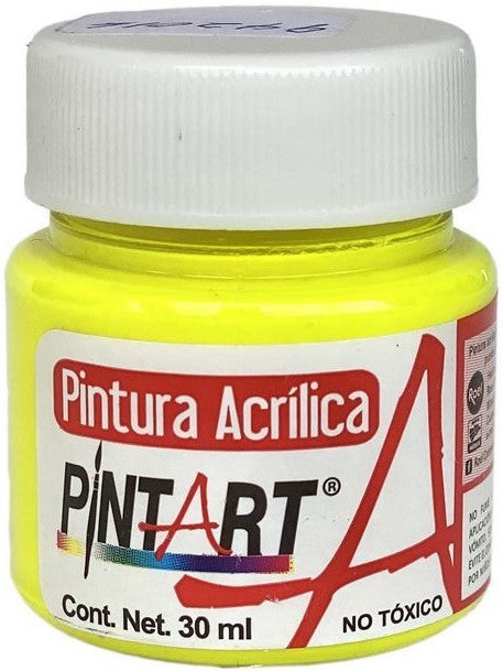 Pintura Acrílica Línea800 #801 Fluorescente 20ml Verde Neón Politec® Pieza 7501230080419 01