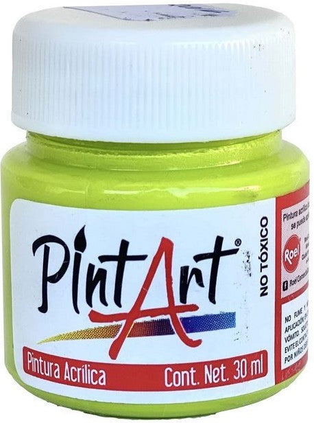 Pintura Acrílica Línea800 #801 Fluorescente 20ml Verde Neón Politec® Pieza 7501230080419 02