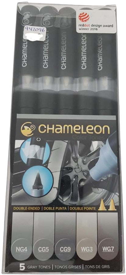 Marcador Rotulador Doble Punta c/5 Tonos Gris chameleon™ ECHCT0509 [Pieza] 812751023005