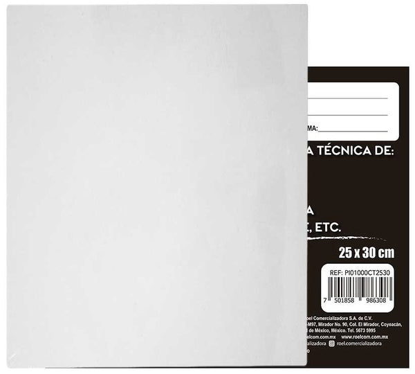 Cartón Forrado c/Tela Blanco 25×30cm INDART® PI01000CT2530 Pieza 7501858986308 01