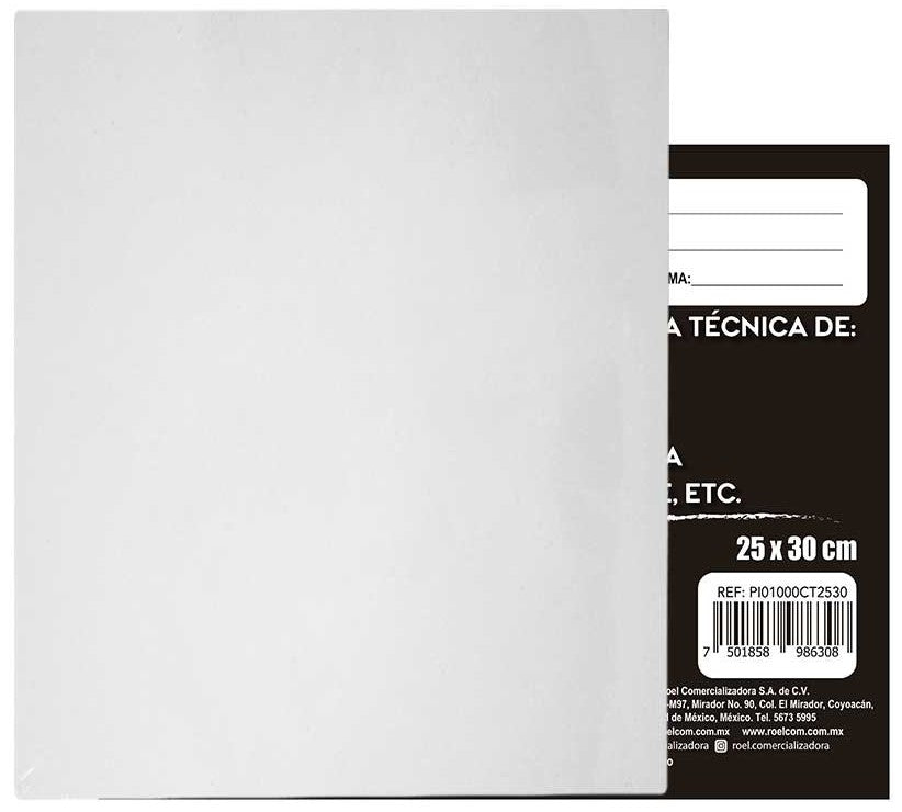 Cartón Forrado c/Tela Blanco 25×30cm INDART® PI01000CT2530 Pieza 7501858986308 01