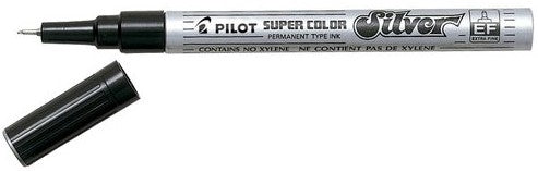 Marcador Permanente Punta Extra Fina SC-S-EF Plata Pilot® N06041801 Pieza 4902505087950