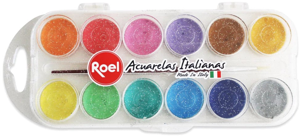 Pintura Acuarela Estuche Efecto Aperlada c/12 Colores Roel® ETC000767 [Conjunto] 8015189007674