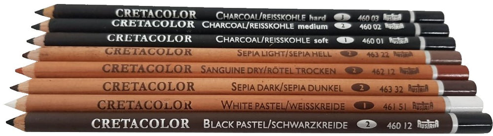 Lápiz p/Arte de Dibujo p/Artista c/8 Seco CRETACOLOR® ECC0SBDRY [Estuche] 9002219162013