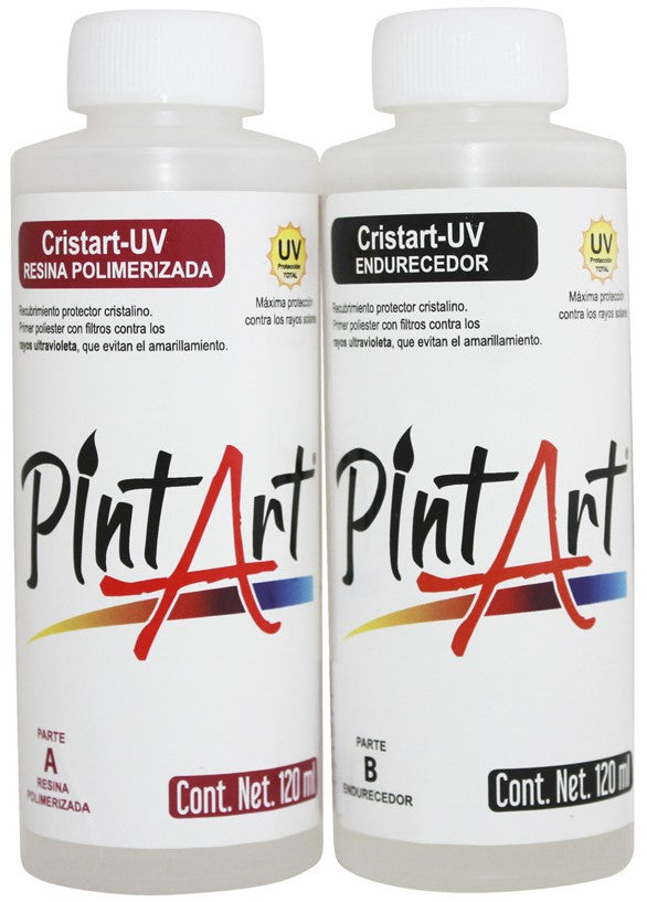 Resina Epóxica CristArt-UV Protección (A+B) 120ml c/u PintArt® PP0000CU08 Conjunto 7501858944490 01 Imagen principal del producto