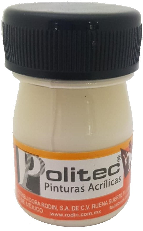 Pintura Acrílica Línea500 #501 Metálico 20ml Blanco Metálico Politec® [Pieza] 7501230050115