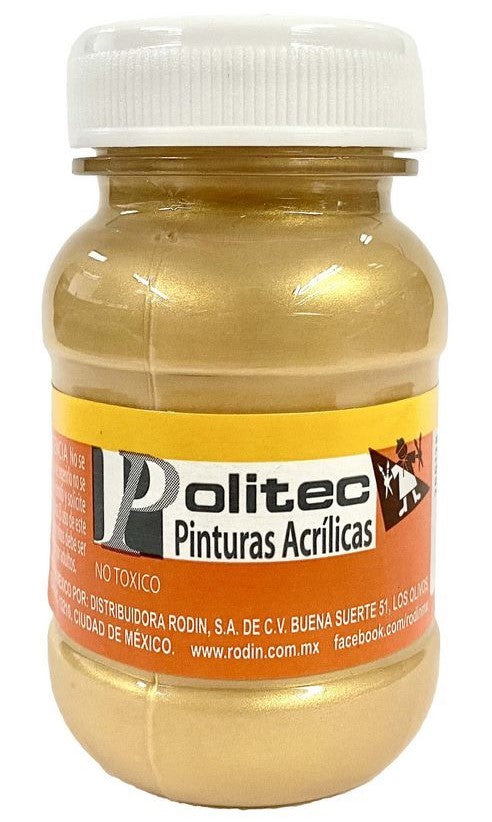 Pintura Acrílica Línea700 #700 Metálico 100ml Oro Politec® Pieza 7501139154693 01