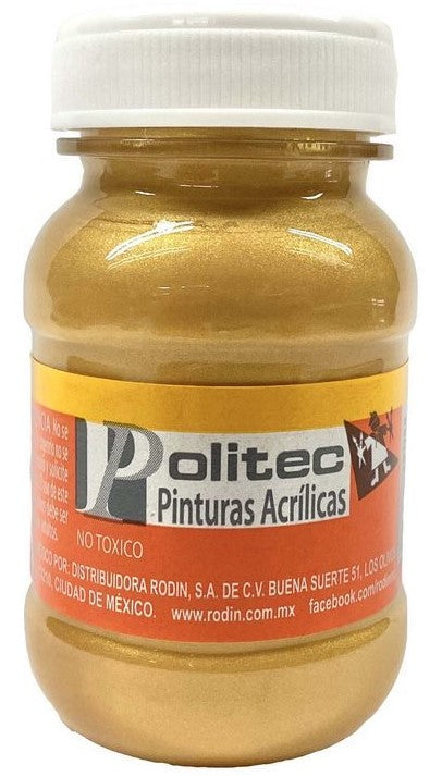 Pintura Acrílica Línea700 #700 Metálico 100ml Oro Politec® Pieza 7501139154693 02
