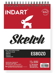 Block p/Arte Sketch Sketch y Dibujo A5 90g 100 hojas 14.8×21cm INDART® PI00SKTA5 [Pieza] 7501858991982