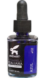 Pintura Acuarela Liquida Italiana Vidrio 30ml Azul 002 INDART® PIALV03002 Frasco 7501858993849 01