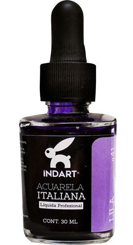 Pintura Acuarela Liquida Italiana Vidrio 30ml Lila 041 INDART® PIALV03041 Frasco 7501858993955 01