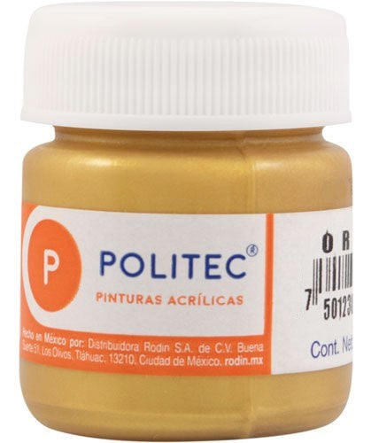 Pintura Acrílica Línea700 #700 Metálico 30ml Oro Politec® Pieza 7501230070021 01