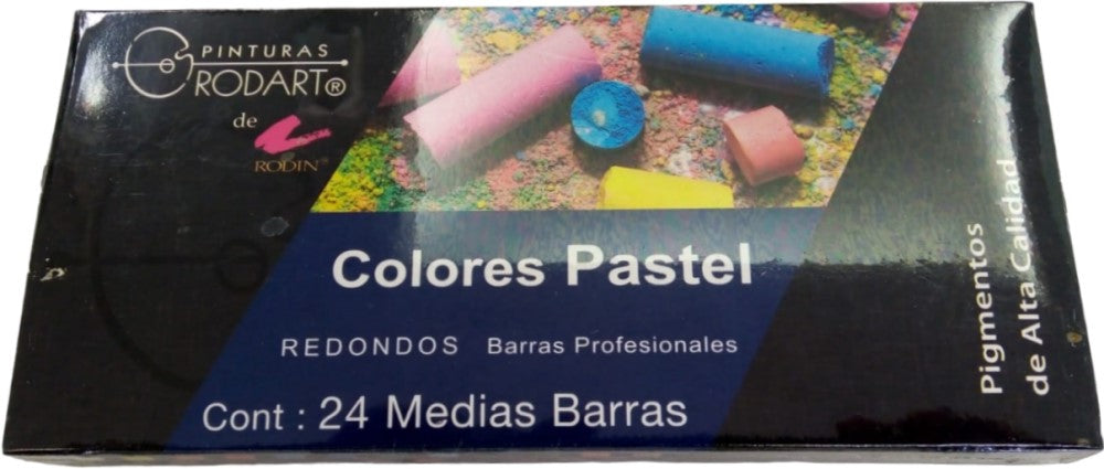 Barras Pastel Suaves Redondos Secos ½ Barras Colores Est.c/24 RODART® 24537 [Estuche] 7501139199717 Imagen principal del producto