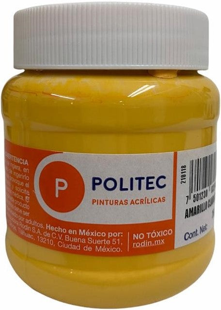 Pintura Acrílica Línea300 250ml Amarillo Claro Politec® #327 [Pieza] 7501230032746