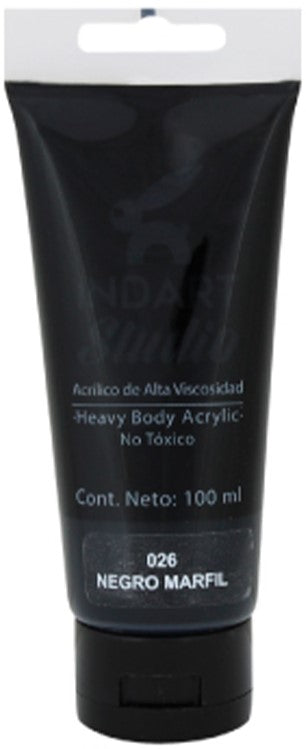 Pintura Acrílica INDART #026 Alta Viscosidad 100ml Negro Marfil Studio INDART® PIAAV07026 [Pieza] 7501858997588