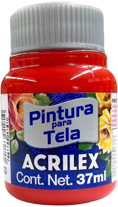 Pintura Textil Mate 37ml Rojo Tomate Acrilex® A04140583 Pieza 7891153041810 01