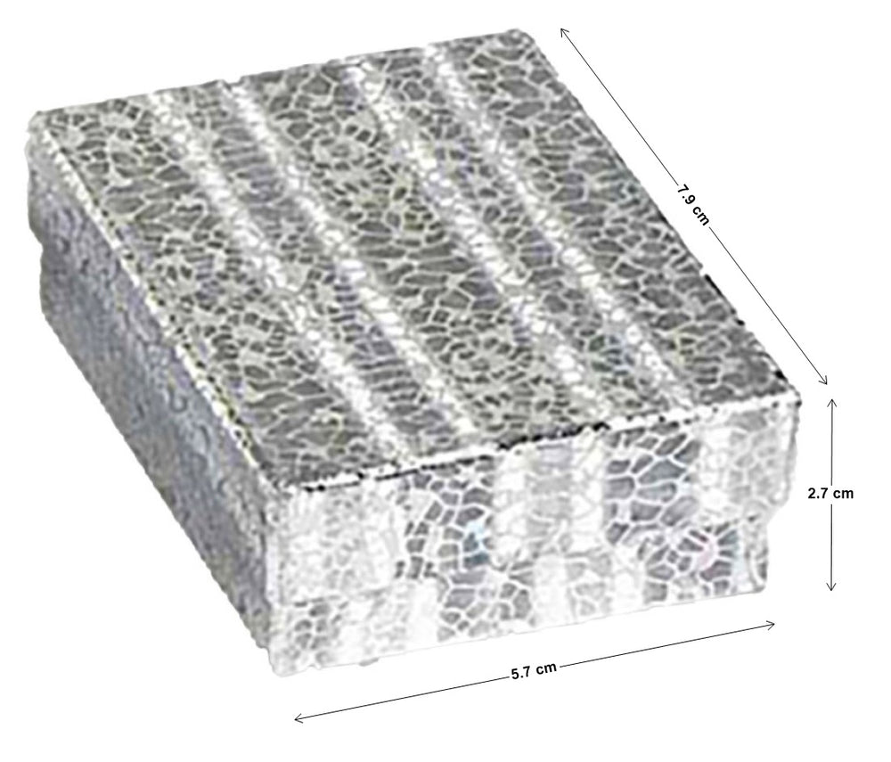 Caja p/Joyería Comet Mediana c/Algodón Plateado 8×6×2½ cm JewelryPack® 1103.SL Pieza 01