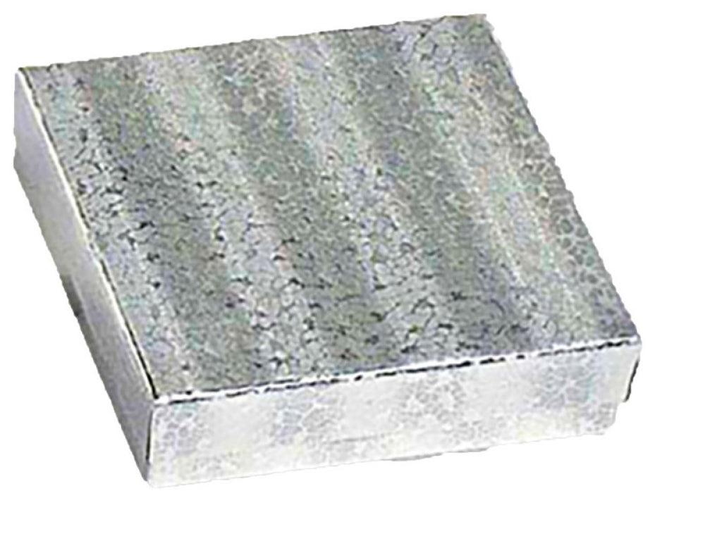 Caja p/Joyería Comet Cuadrada c/Algodón Plateado 8½×8½×2½ JewelryPack® 1104.SL Pieza 01