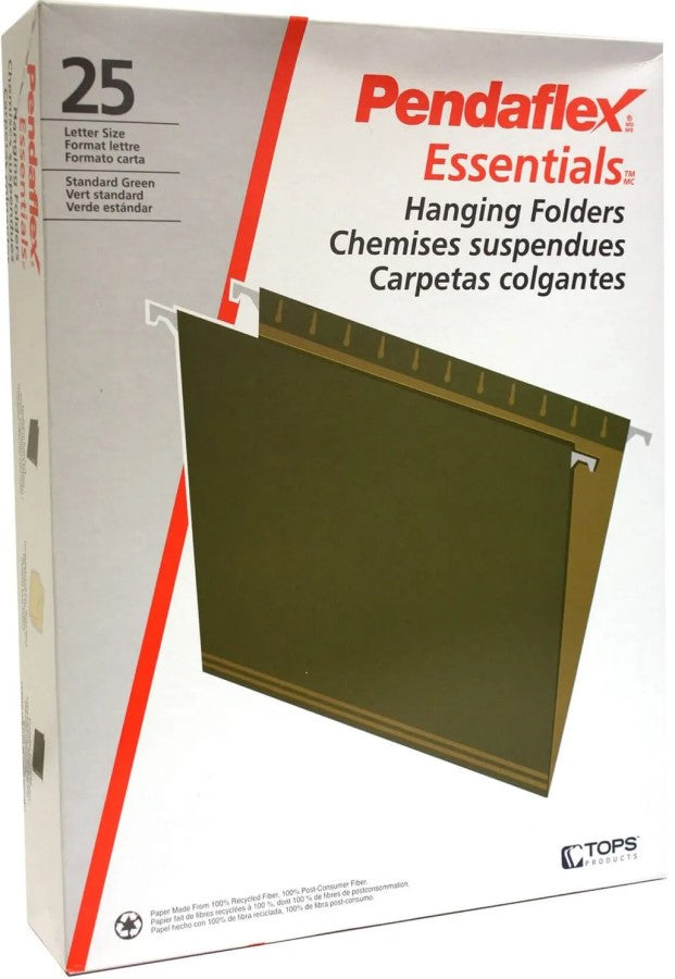 Fólder Colgante Essentials Ceja 1/5 c/25 Verde Tradición Carta Pendaflex® 91525X Caja 78787915251 01