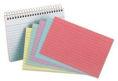 Tarjeta Índice Rayada c/Espiral c/100 Arcoíris 4×6" Oxford® 40286 Paquete 78787402867 01
