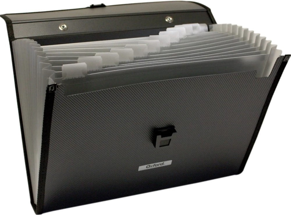 Archivero Expandible Broche/Manija 12 Division Negro Carta Oxford® F136 [Pieza] 78787001367 2