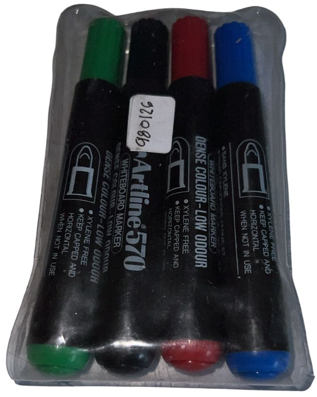 Marcador p/Pizarrón Colores Est.c/4 Artline® EK-570/4W [Estuche]