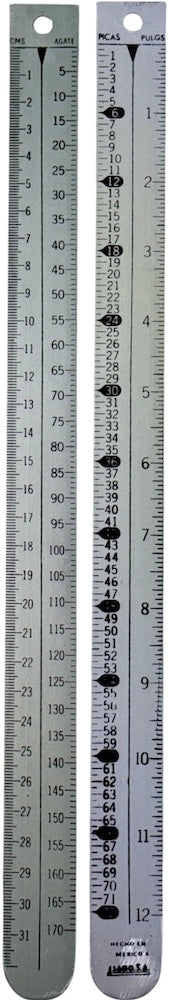 Regla Tipómetro 32cm Aluminio Sago® [Pieza] 3
