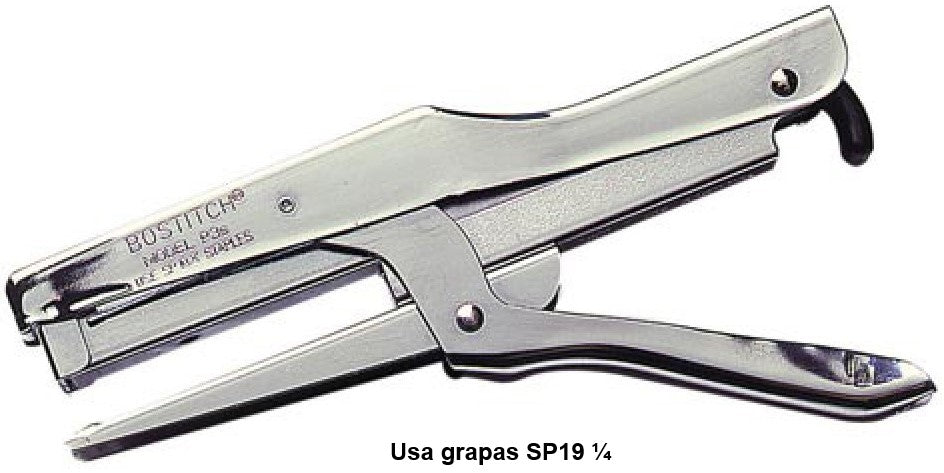 Engrapadora de Pinza Usa Grapa SP19 ¼ Bostitch® P3-CHROME [Pieza] 77914014423