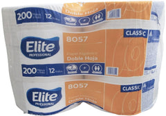 Papel Higiénico Jr. Hoja Doble c/12 Rollos 200m×8.8cm Elite® 8057 [Bolsa] 7502247338050