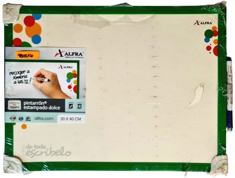 Pizarrón Blanco Escolar Estampado Dolce 30×40cm Alfra® 4546 [Pieza] 7501527945469