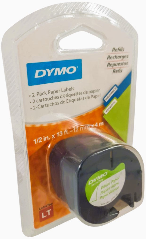 Cinta p/Rotulador LetraTag® LT Papel c/2 Blanco Perla 12mm×4m Dymo® 10697 [Paquete] 71701106971 3
