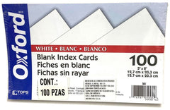 Tarjeta Índice Blanca c/100 Blanco 5×8" Oxford® 50 Paquete 78787050044 01