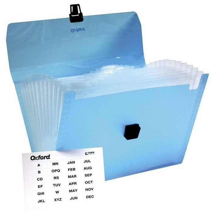 Archivero Expandible Broche/Manija 13 Division Azul-Blanco Carta Oxford® F148 [Pieza] 78787001480 2