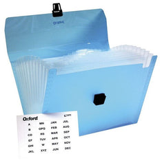 Archivero Expandible Broche/Manija 13 Division Azul-Blanco Carta Oxford® F148 [Pieza] 78787001480 2