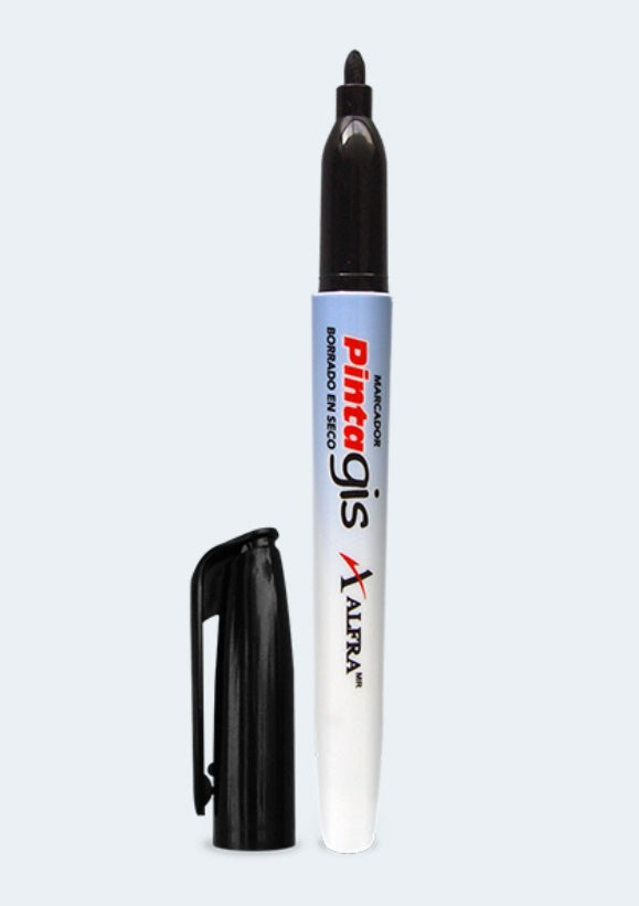 Marcador p/Pizarrón Pintagis Punta Mediana Negro Est.c/32 Alfra® 6734 [Estuche] 7501527967348
