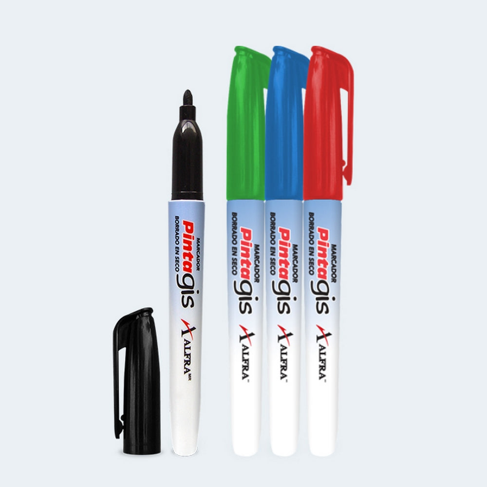 Marcador p/Pizarrón Pintagis Punta Mediana Negro Est.c/32 Alfra® 6734 [Estuche] 7501527967348 2