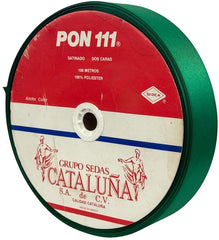 Listón Cataluña Satin 0111 Satin 2 Caras K 021 Verde Bandera A9 (108m) Cataluña® [Metro]