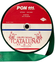Listón Cataluña Satin 0111 Satin 2 Caras K 021 Verde Bandera A9 (108m) Cataluña® [Metro] 2