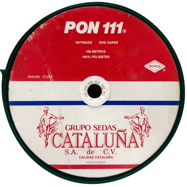 Listón Cataluña Satin 0111 Satin 2 Caras K 021 Verde Bandera A9 (108m) Cataluña® [Metro] 3