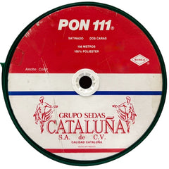 Listón Cataluña Satin 0111 Satin 2 Caras K 021 Verde Bandera A9 (108m) Cataluña® [Metro] 3