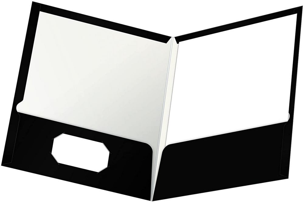 Fólder Doble Solapa 9.5cm Showfolio Laminado Negro Carta Oxford® 51706 Pieza 78787517066 01