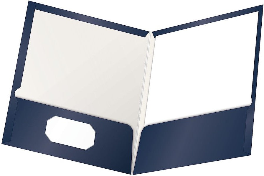 Fólder Doble Solapa 9.5cm Showfolio Laminado Azul Marino Carta Oxford® 51743 Pieza 78787517431 01