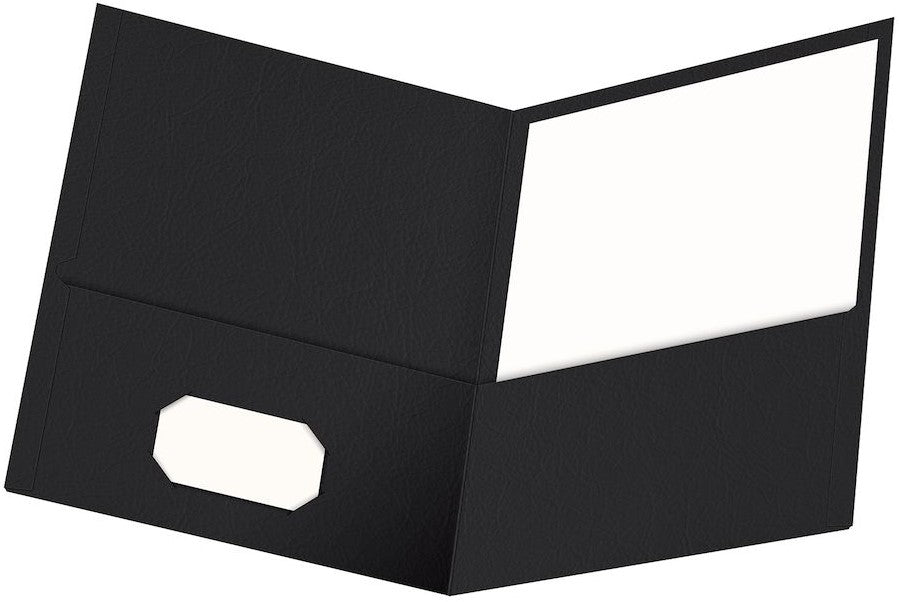 Fólder Doble Solapa Cartoncillo Gofrado Mate Negro Carta Oxford® 57506 Pieza 78787575066 01