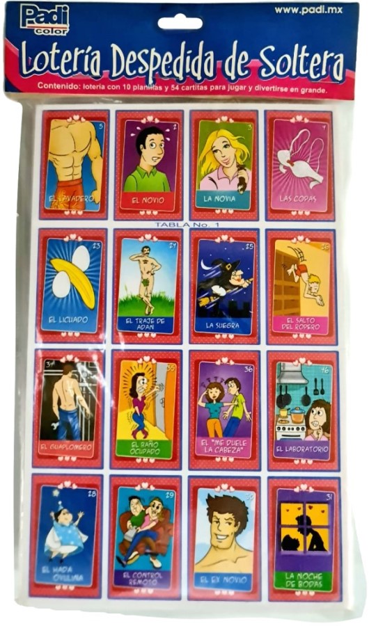 Lotería Despedida Soltera 54naipe c/10 Tablas 13×20.5cm Padi® 914 [Bolsa] 682158009144